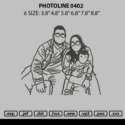 Photoline 0402 Embroidery File 6 sizes