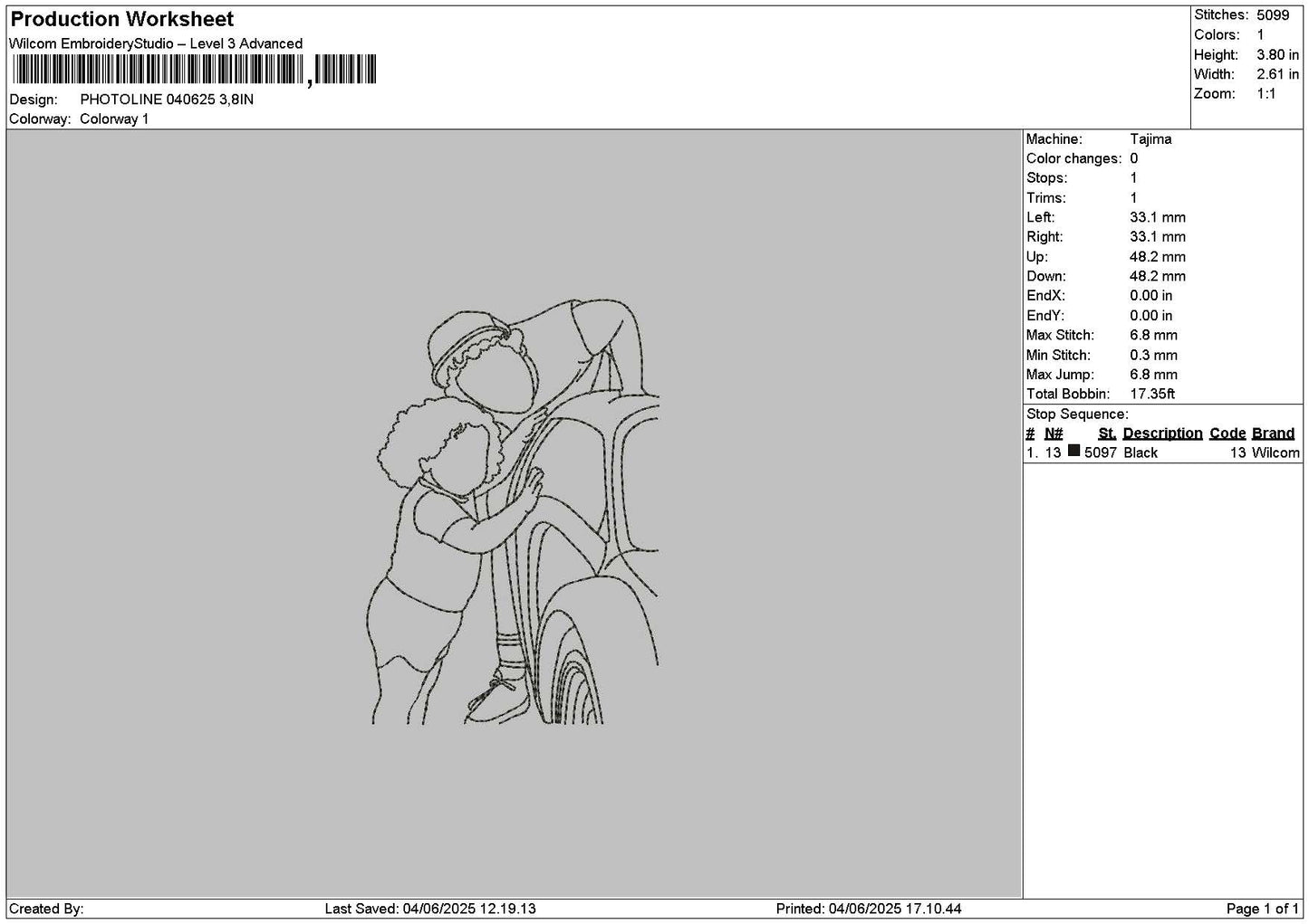 Photoline 0406 Embroidery File 6 sizes