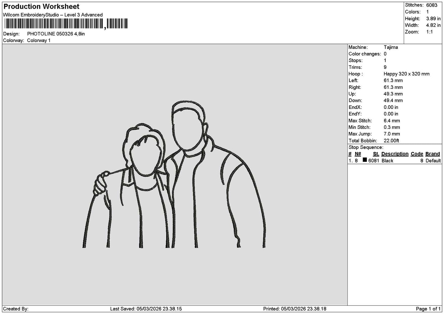 Photoline 0503 Embroidery File 6 sizes