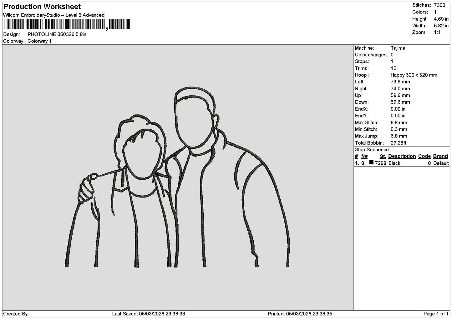 Photoline 0503 Embroidery File 6 sizes
