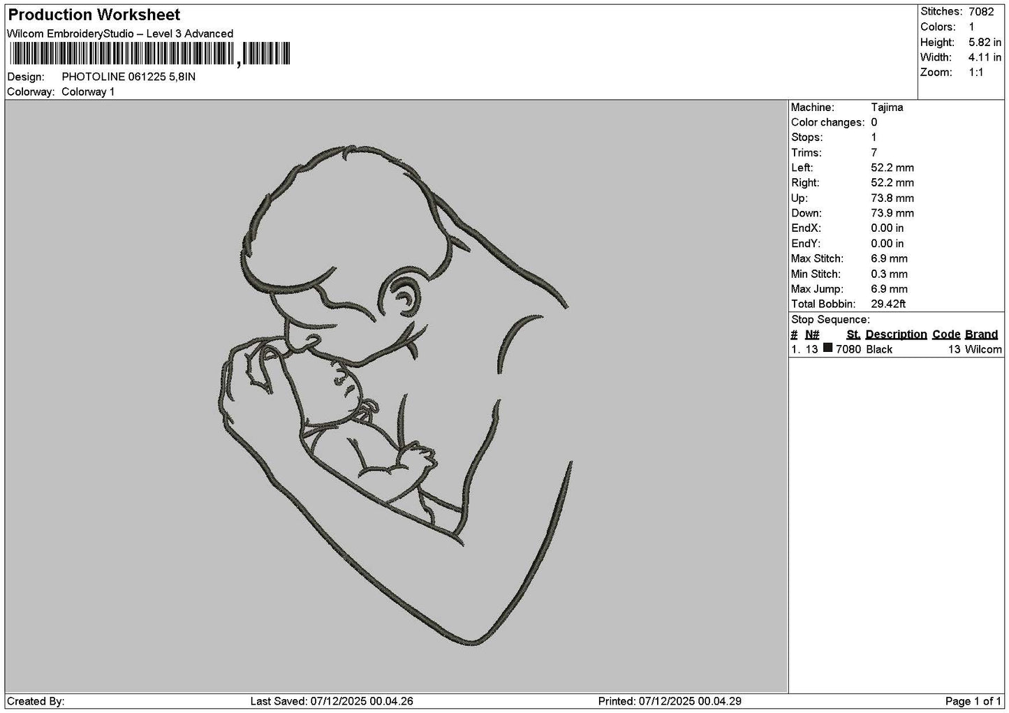 Photoline 0612 Embroidery File 6 sizes