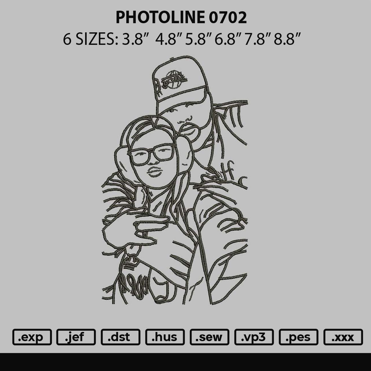 Photoline 0702 Embroidery File 6 sizes