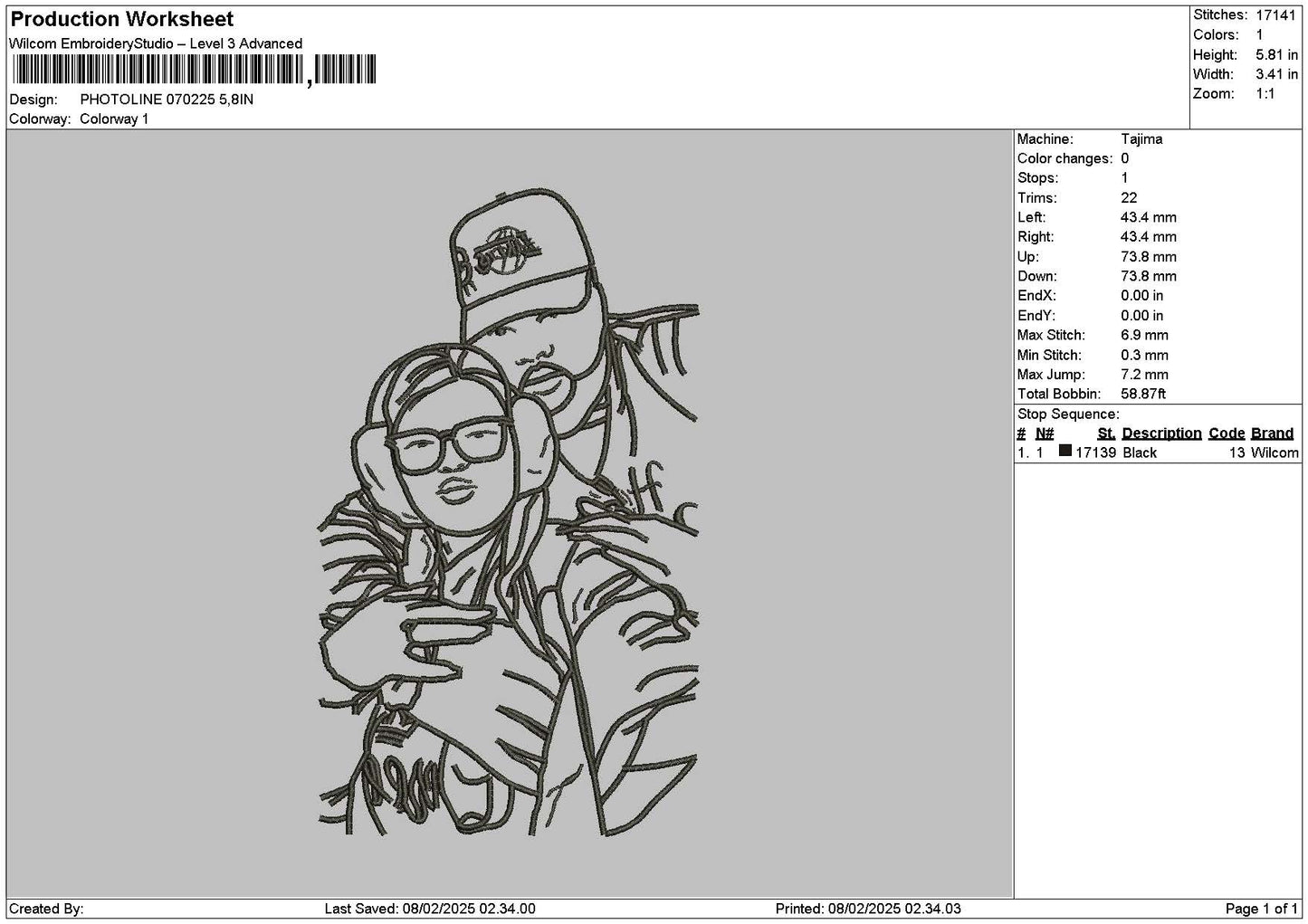 Photoline 0702 Embroidery File 6 sizes