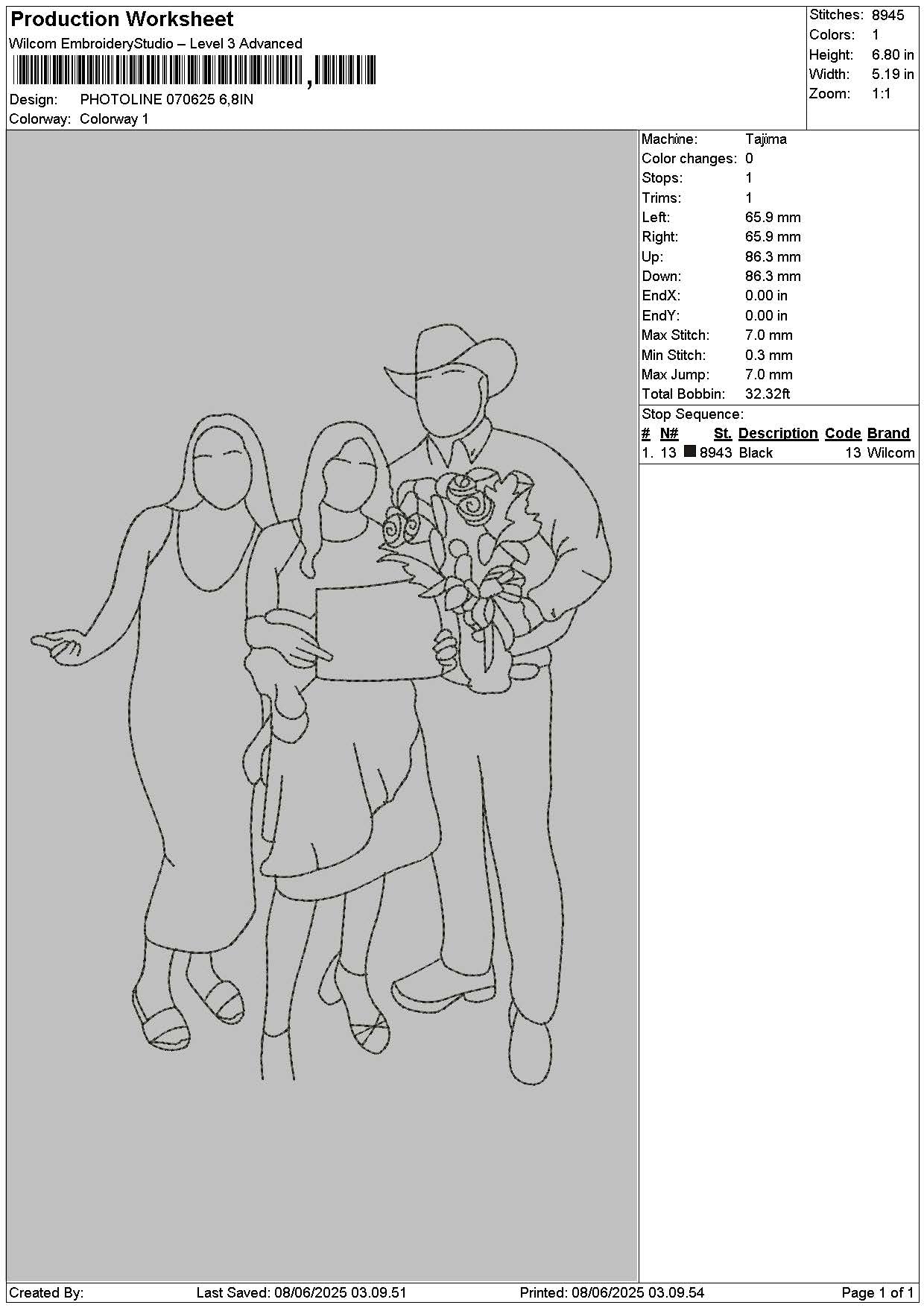 Photoline 0706 Embroidery File 6 sizes