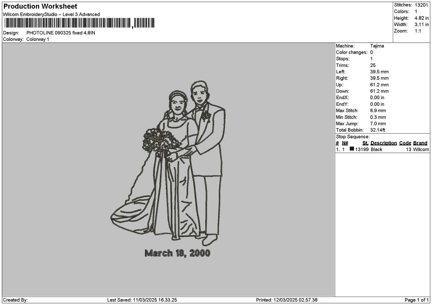 Photoline 0903 Embroidery File 6 sizes