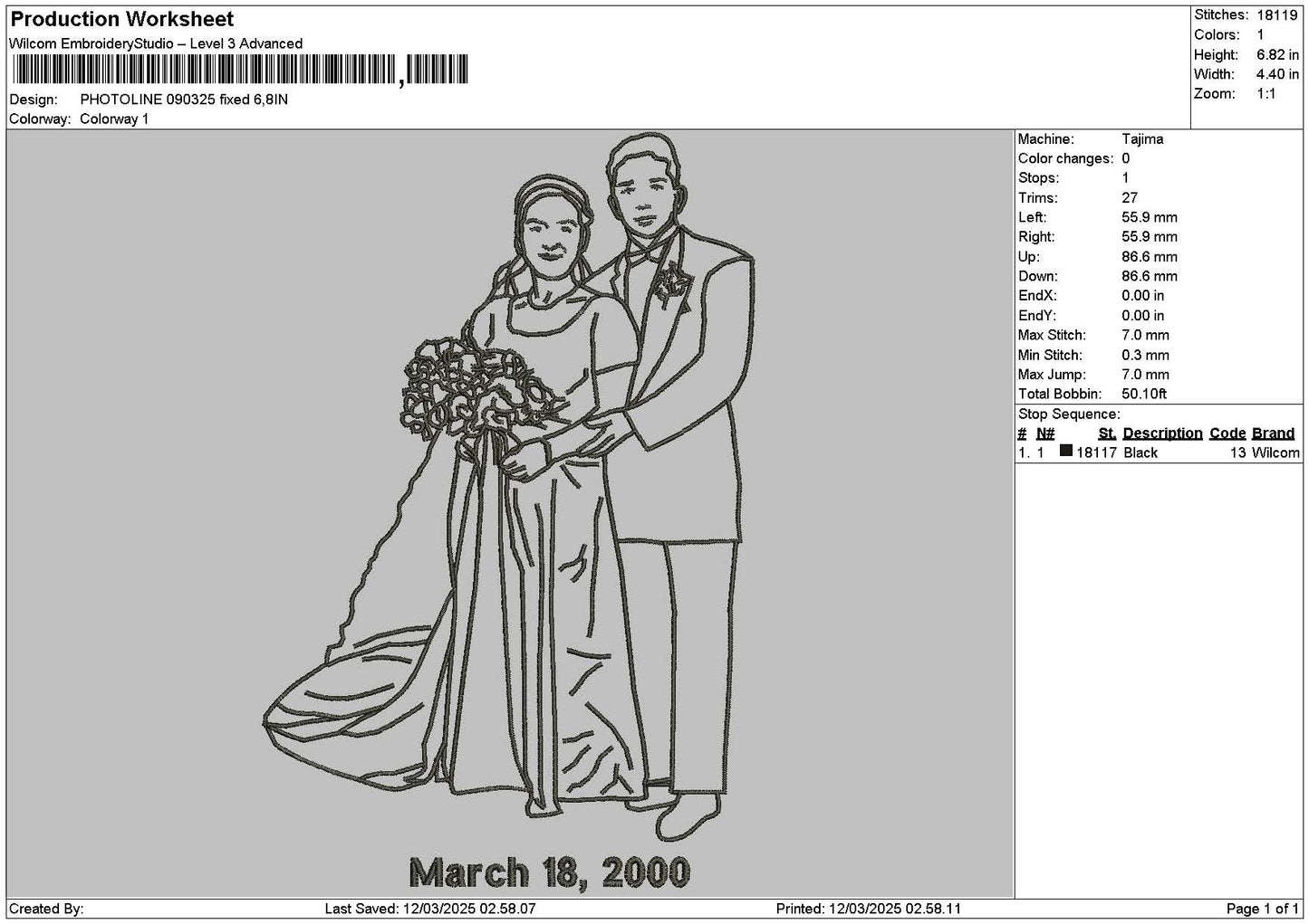 Photoline 0903 Embroidery File 6 sizes