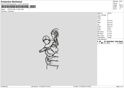 Photoline 1011 Embroidery File 6 sizes