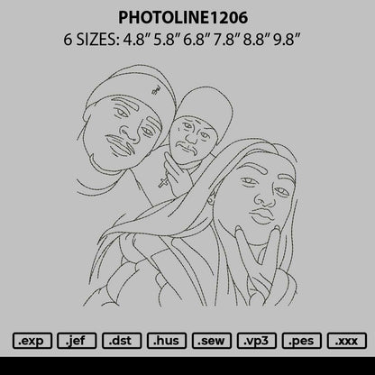 Photoline 1206 Embroidery File 6 sizes