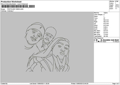 Photoline 1206 Embroidery File 6 sizes