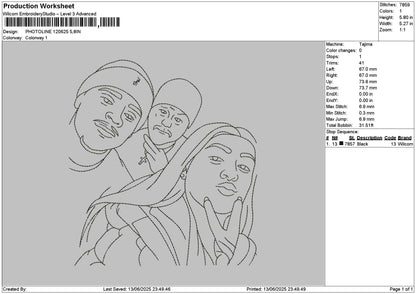 Photoline 1206 Embroidery File 6 sizes