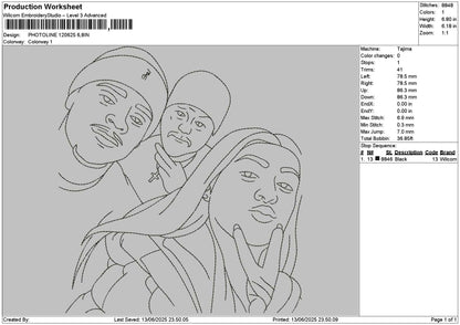 Photoline 1206 Embroidery File 6 sizes