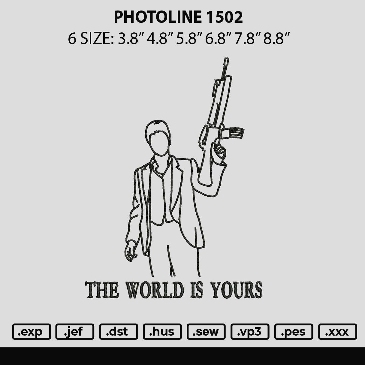 Photoline 1502 Embroidery File 6 sizes
