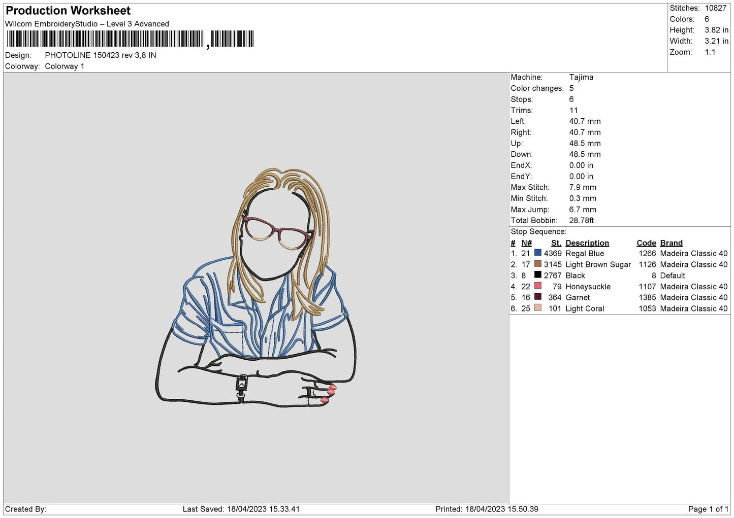 Photoline 1504 Embroidery File 6 sizes