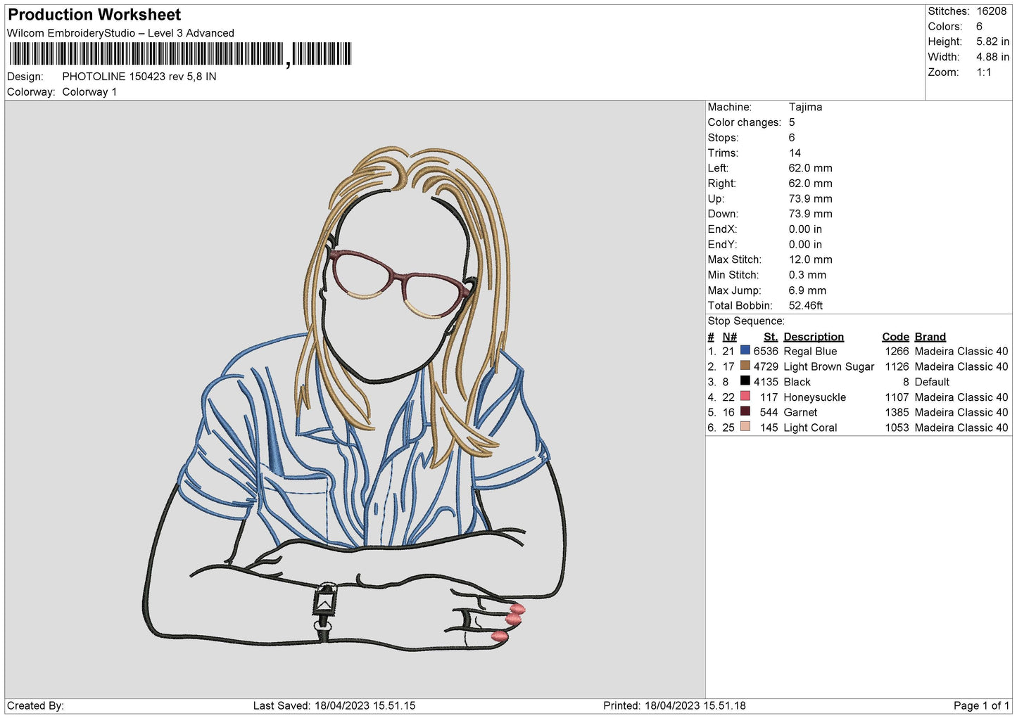 Photoline 1504 Embroidery File 6 sizes