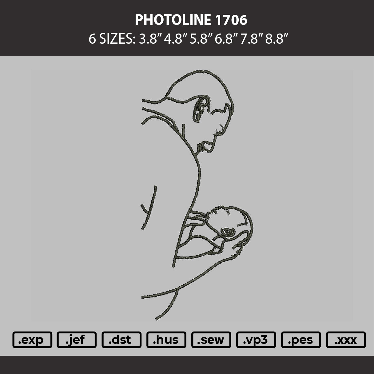 Photoline 1706 Embroidery Machine Design File 6 sizes