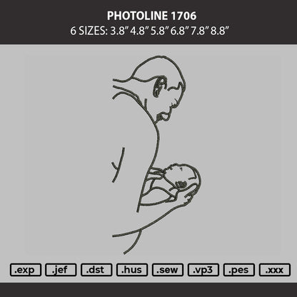 Photoline 1706 Embroidery Machine Design File 6 sizes
