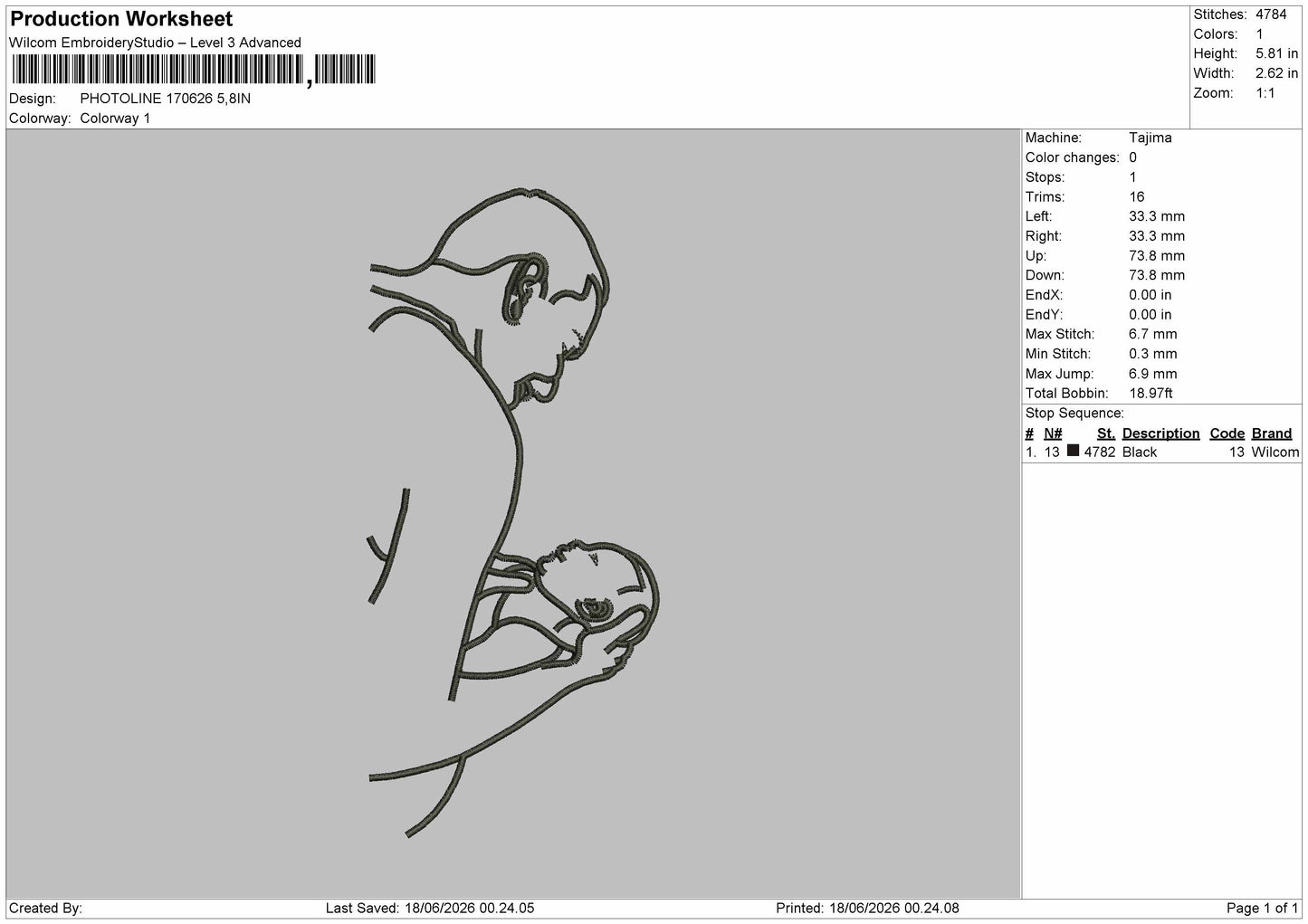 Photoline 1706 Embroidery Machine Design File 6 sizes