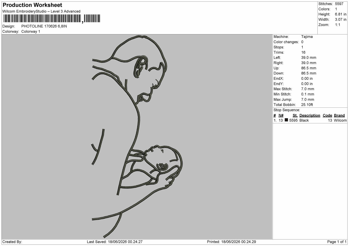 Photoline 1706 Embroidery Machine Design File 6 sizes