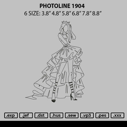 Photoline 1904 Embroidery File 6 sizes