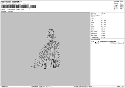 Photoline 1904 Embroidery File 6 sizes