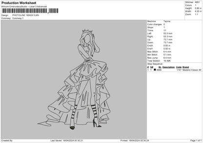Photoline 1904 Embroidery File 6 sizes