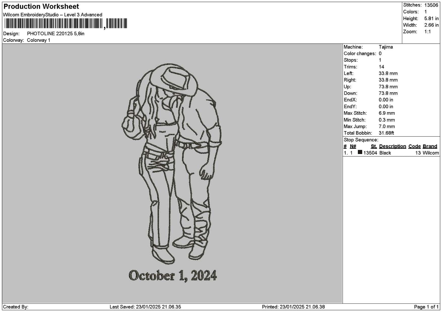 Photoline 2201 Embroidery File 6 sizes