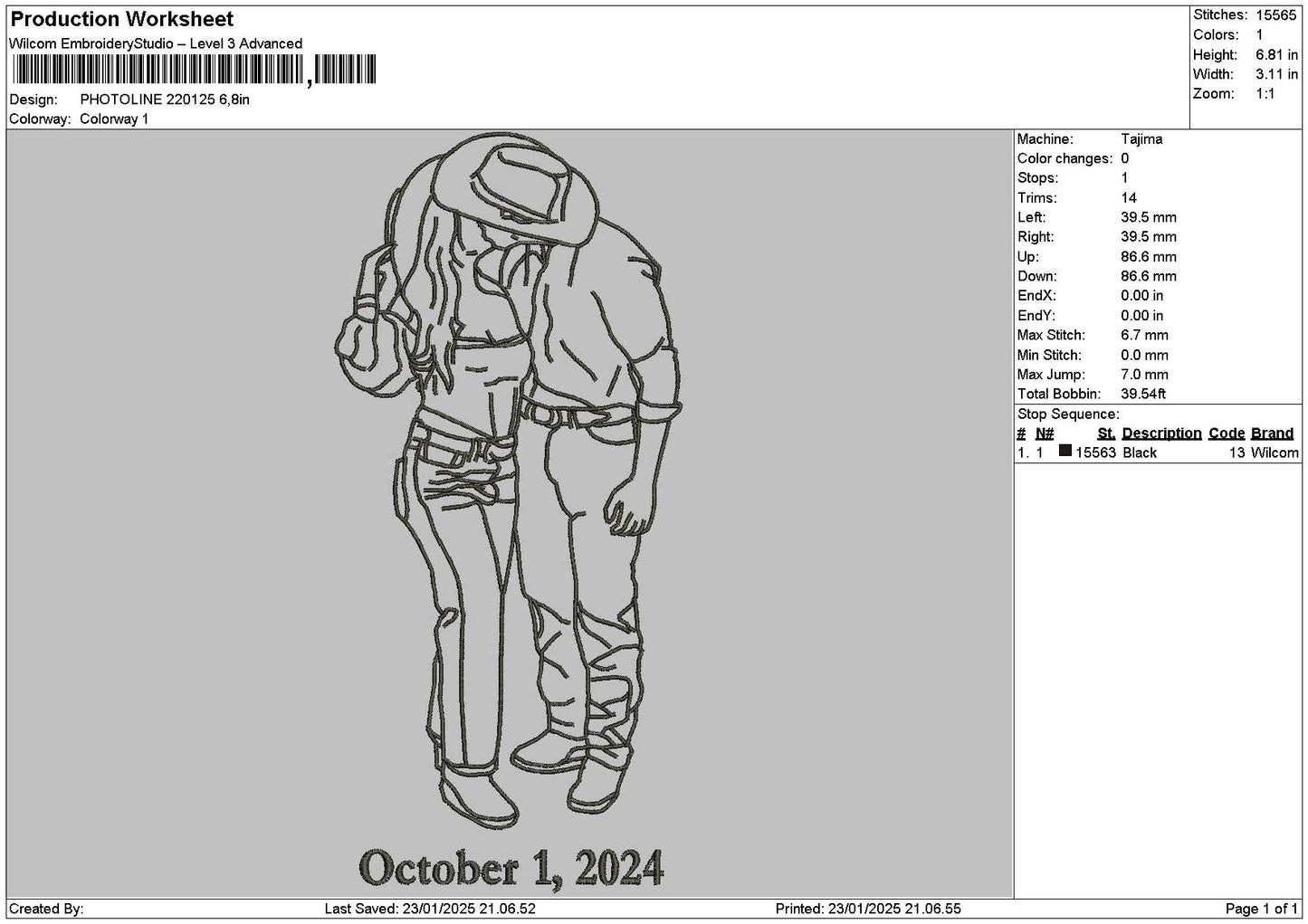 Photoline 2201 Embroidery File 6 sizes