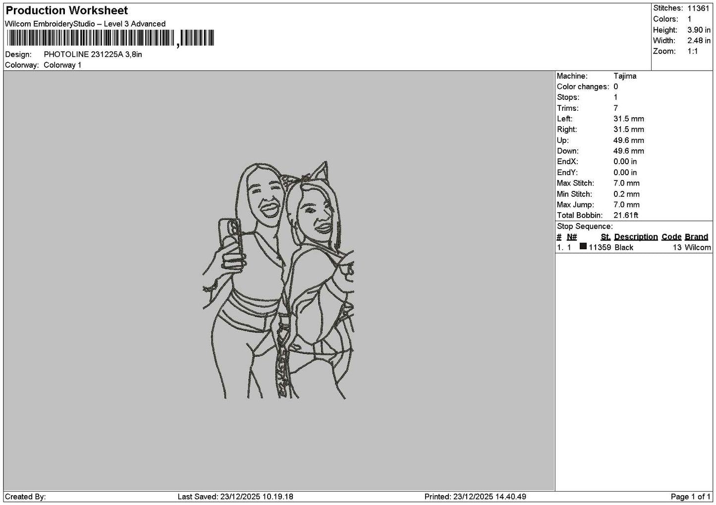 Photoline 2312a Embroidery File 6 sizes
