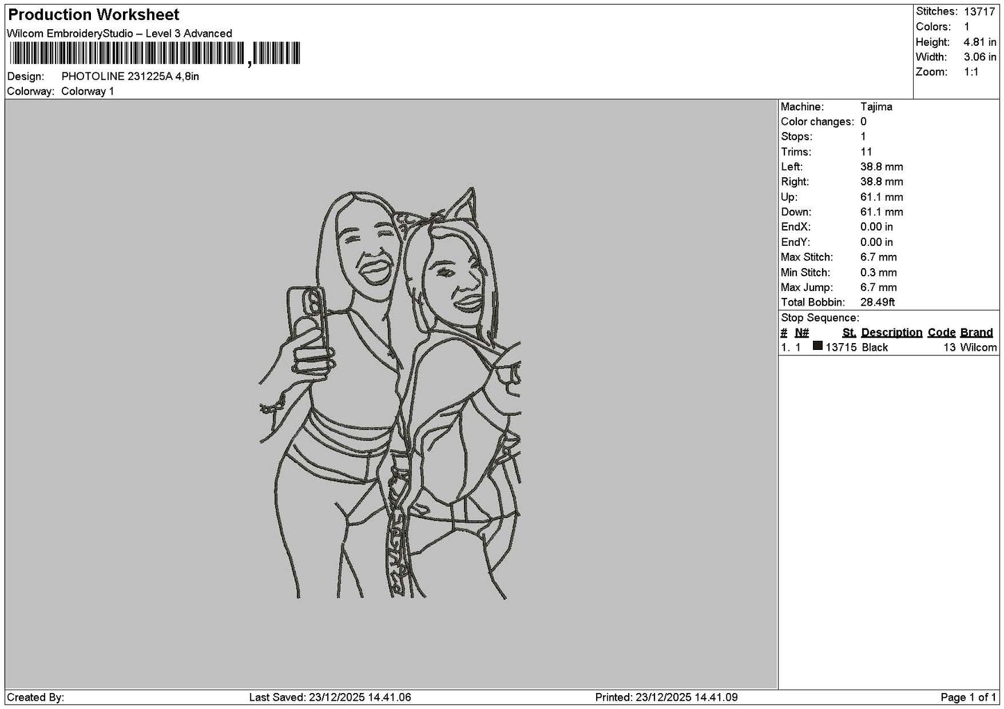 Photoline 2312a Embroidery File 6 sizes