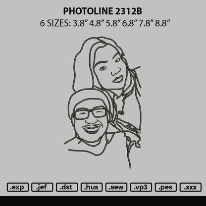 Photoline 2312b Embroidery File 6 sizes