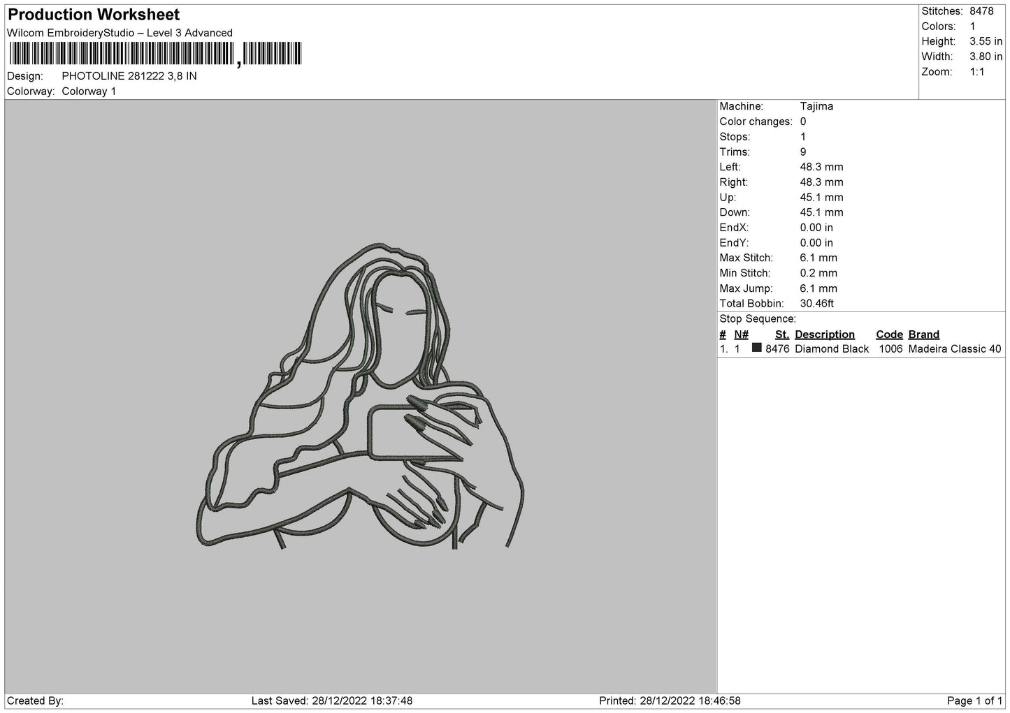 Photolin 2812b Embroidery File 6 sizes