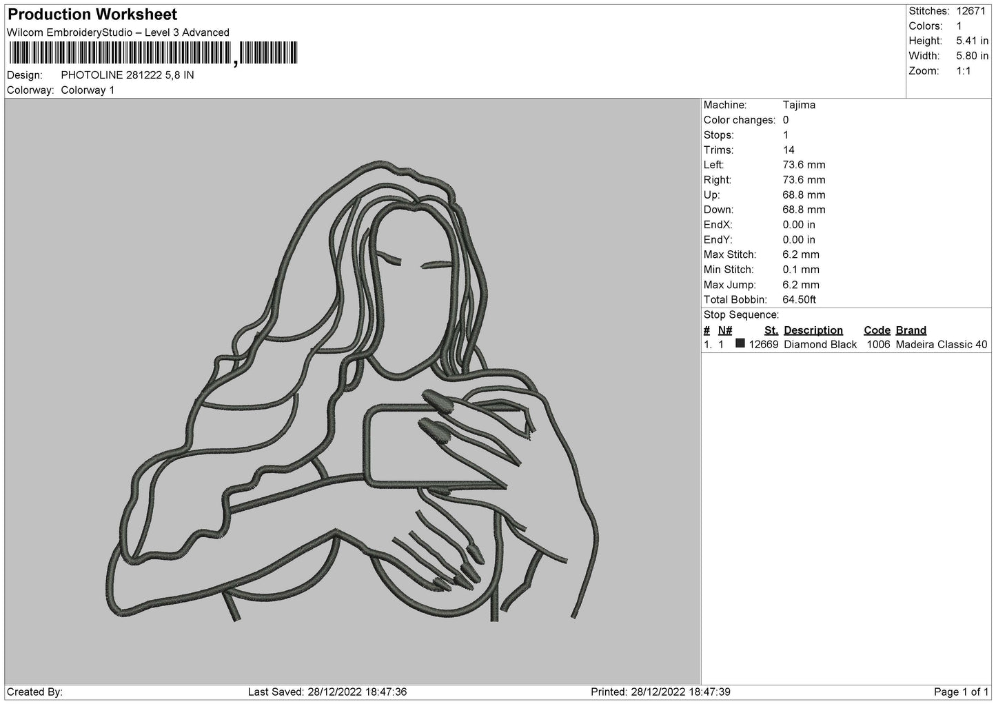 Photolin 2812b Embroidery File 6 sizes