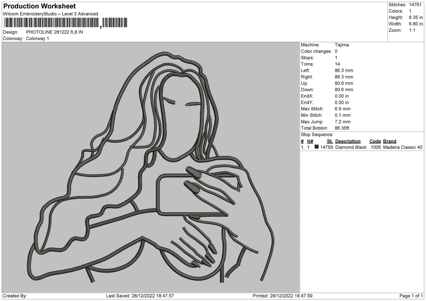 Photolin 2812b Embroidery File 6 sizes