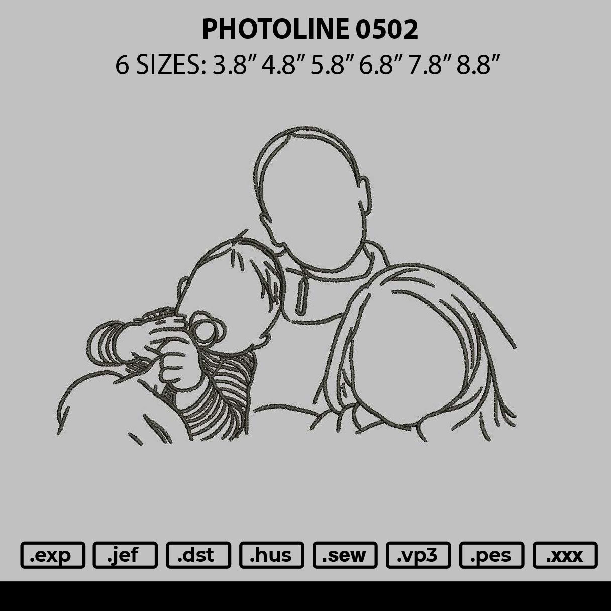 Photoline 0502 Embroidery File 6 sizes