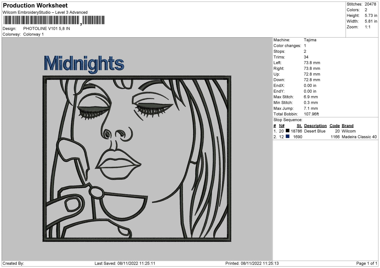 Photoline V101 02 Embroidery File 6 sizes