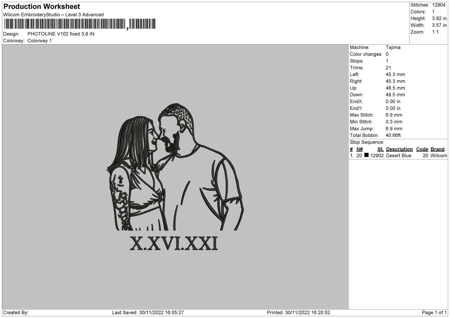 Photoline V102 Embroidery File 6 sizes