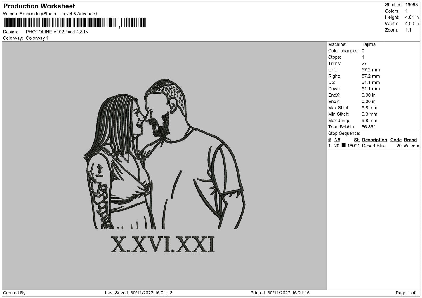 Photoline V102 Embroidery File 6 sizes