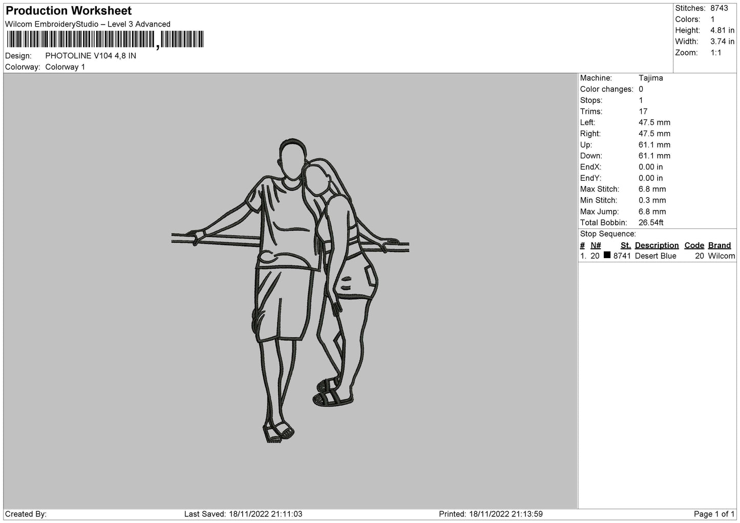 Photoline V104 Embroidery File 6 sizes