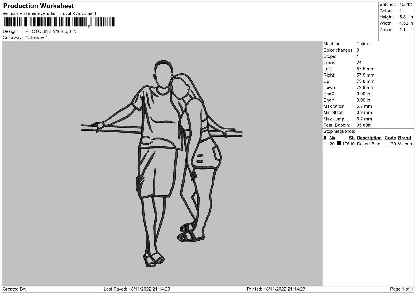 Photoline V104 Embroidery File 6 sizes