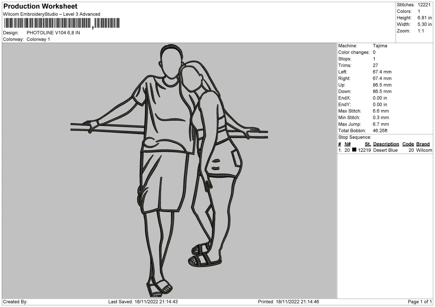Photoline V104 Embroidery File 6 sizes