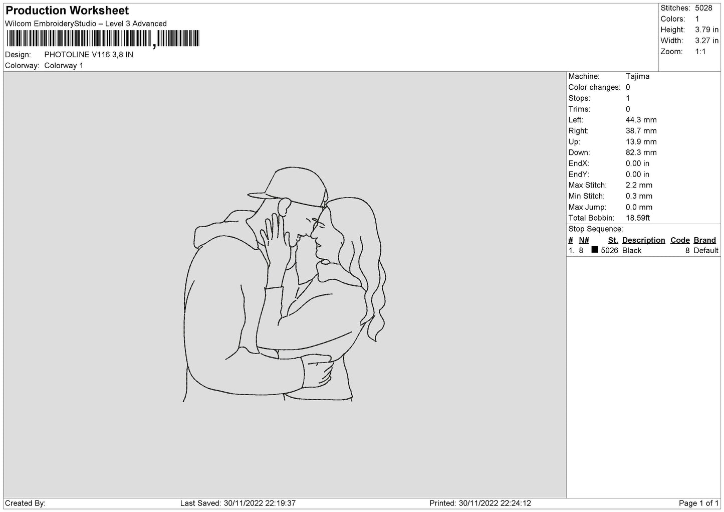 Photoline V116 Embroidery File 6 sizes