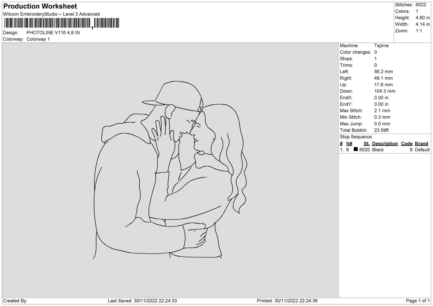 Photoline V116 Embroidery File 6 sizes
