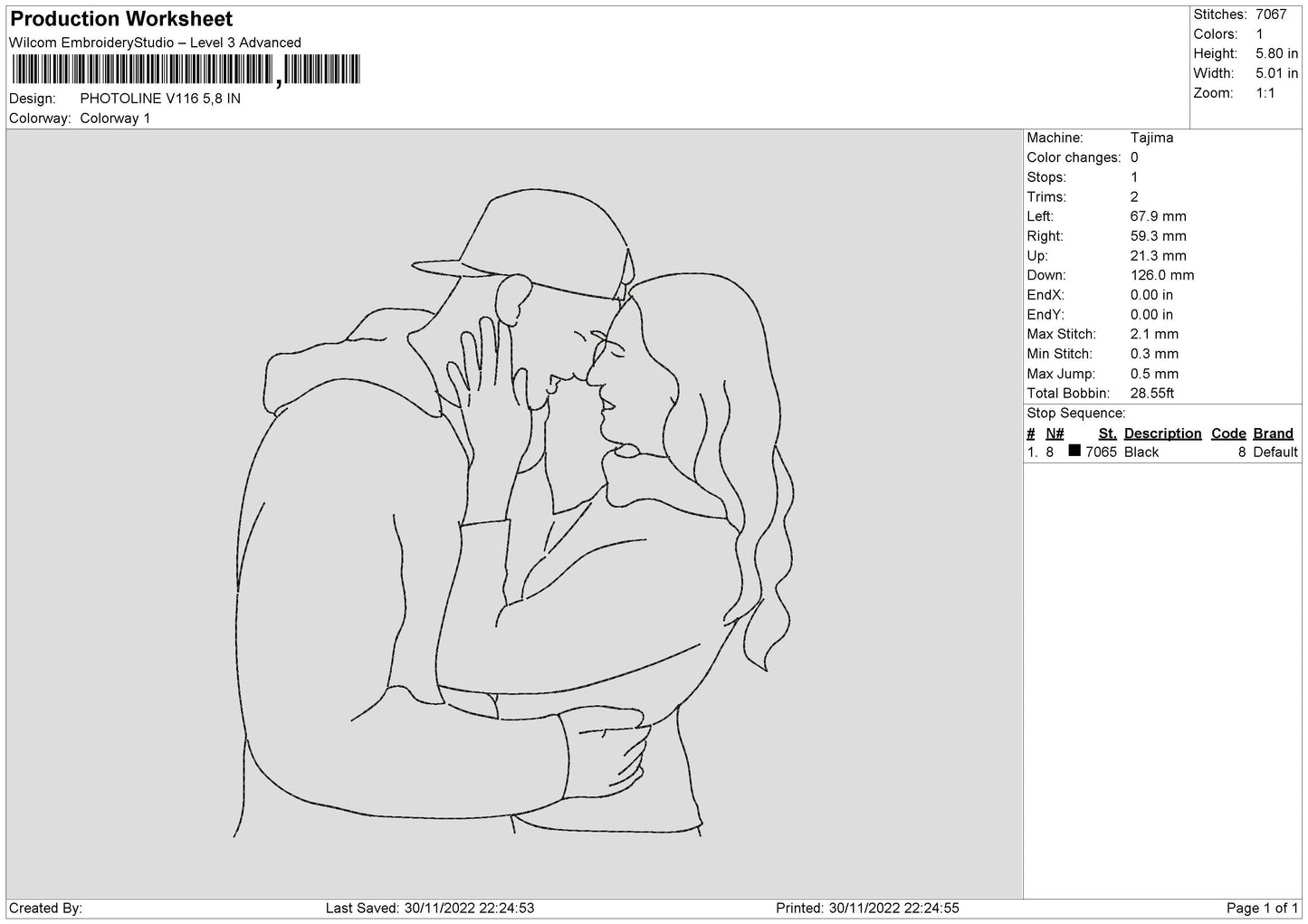 Photoline V116 Embroidery File 6 sizes