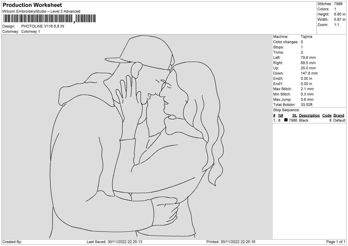 Photoline V116 Embroidery File 6 sizes