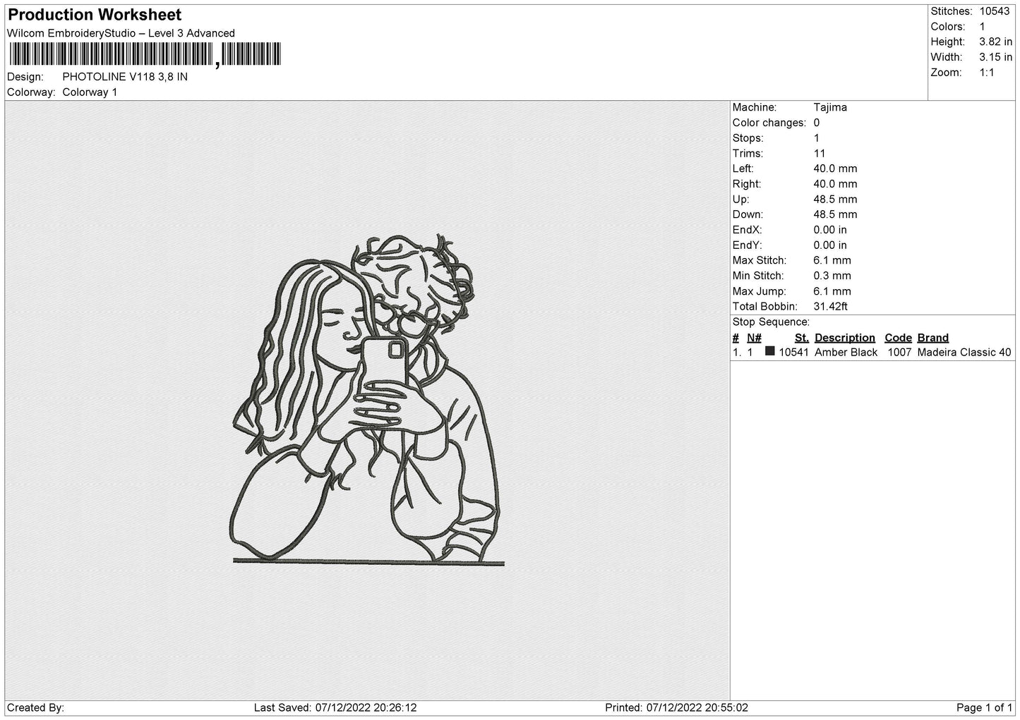 Photoline V118 02 Embroidery File 6 sizes