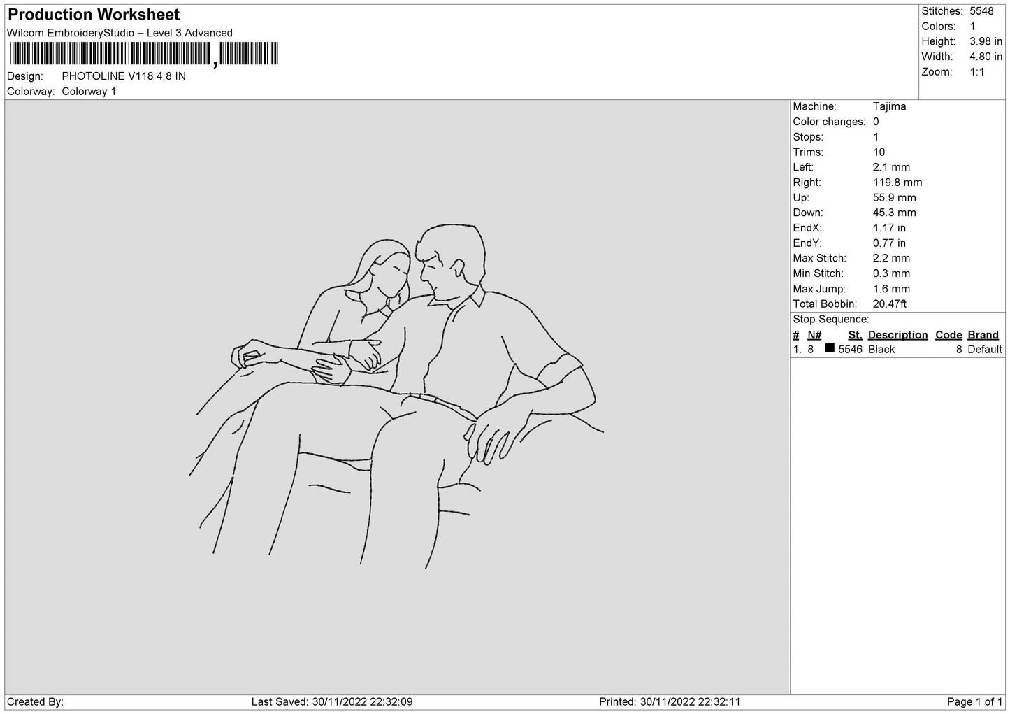 Photoline V118 Embroidery File 6 sizes