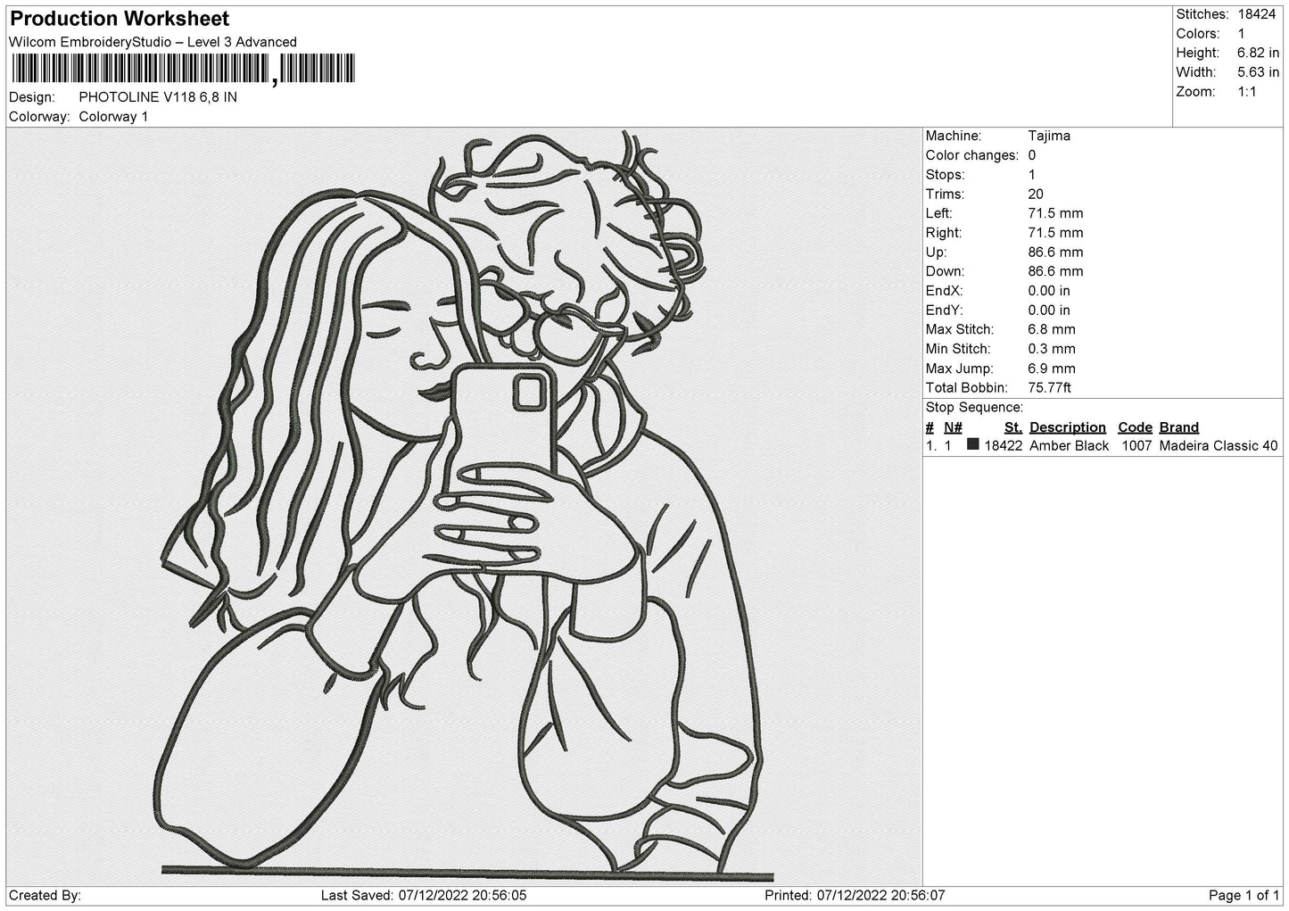 Photoline V118 02 Embroidery File 6 sizes