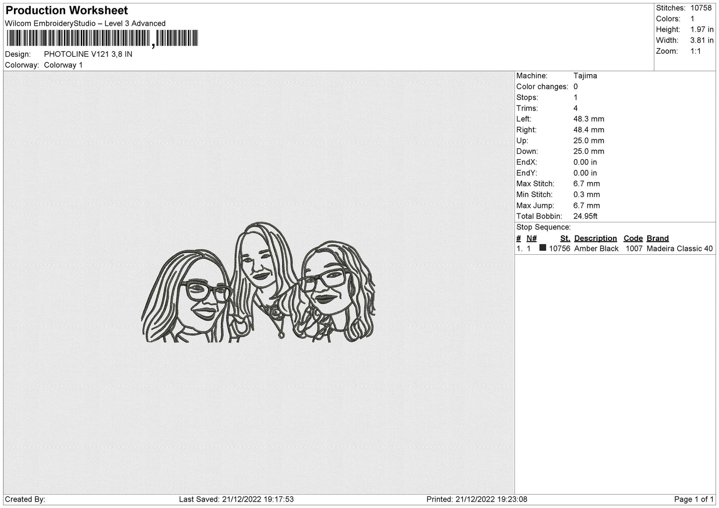 Photoline V121 002 Embroidery File 6 sizes