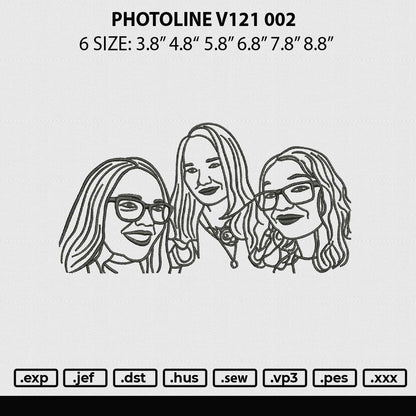 Photoline V121 002 Embroidery File 6 sizes