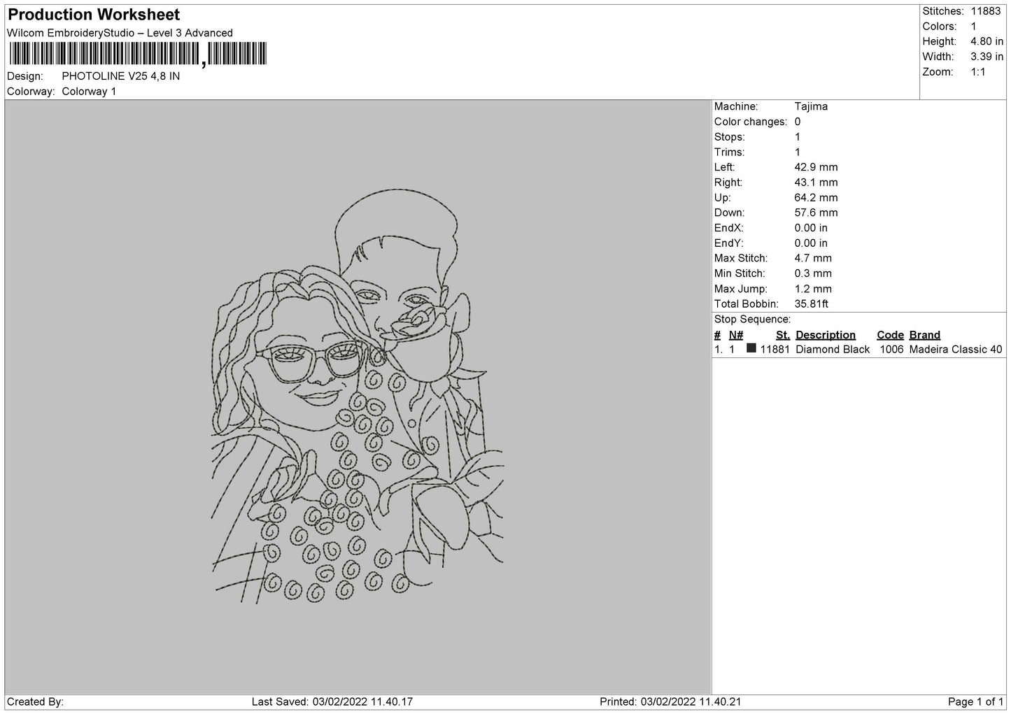 Photoline v25 Embroidery File 4 size